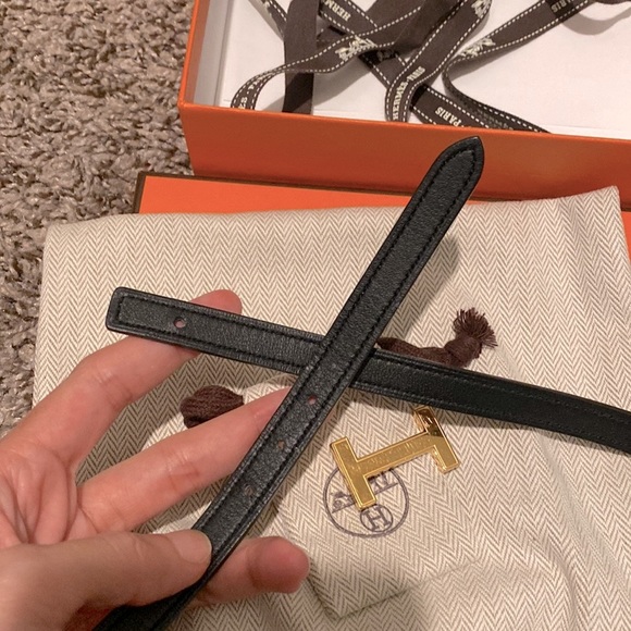 ❌ SOLD ❌ Hermes swift epsom 13mm belt women leather thin 65 - Picture 3 of 5